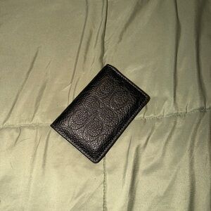 Limited Edition Coach Black Pebble Leather Card Holder